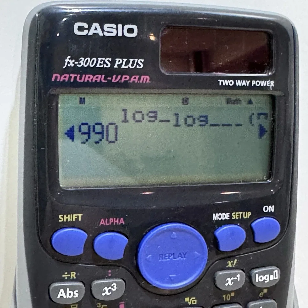 Casio FX-300ES Plus Scientific Calculator Solar w/ Cover Natural VPAM - Works